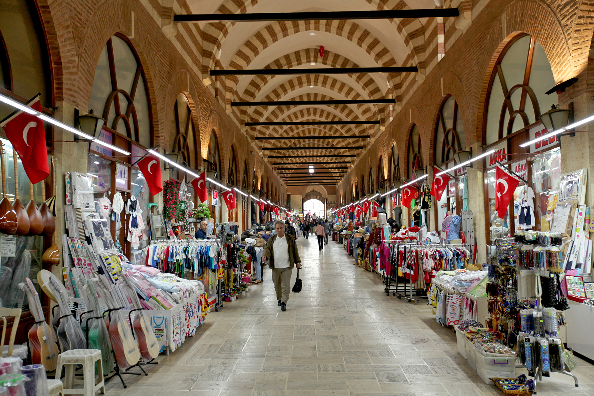 Historical building with average shops